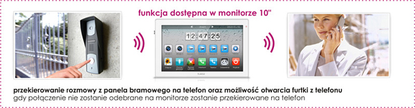 Wideodomofon Lanz w wersji 10 cali umożliwia przekierowanie rozmowy na telefon
