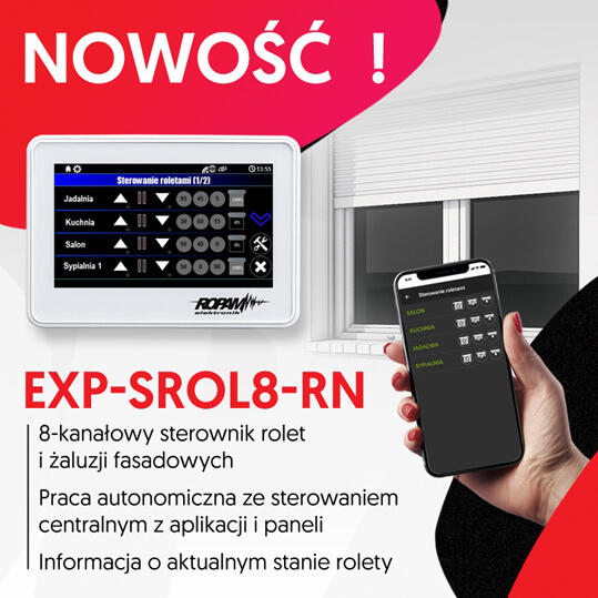 Sterownik rolet EXP-SROL8-RN Ropam