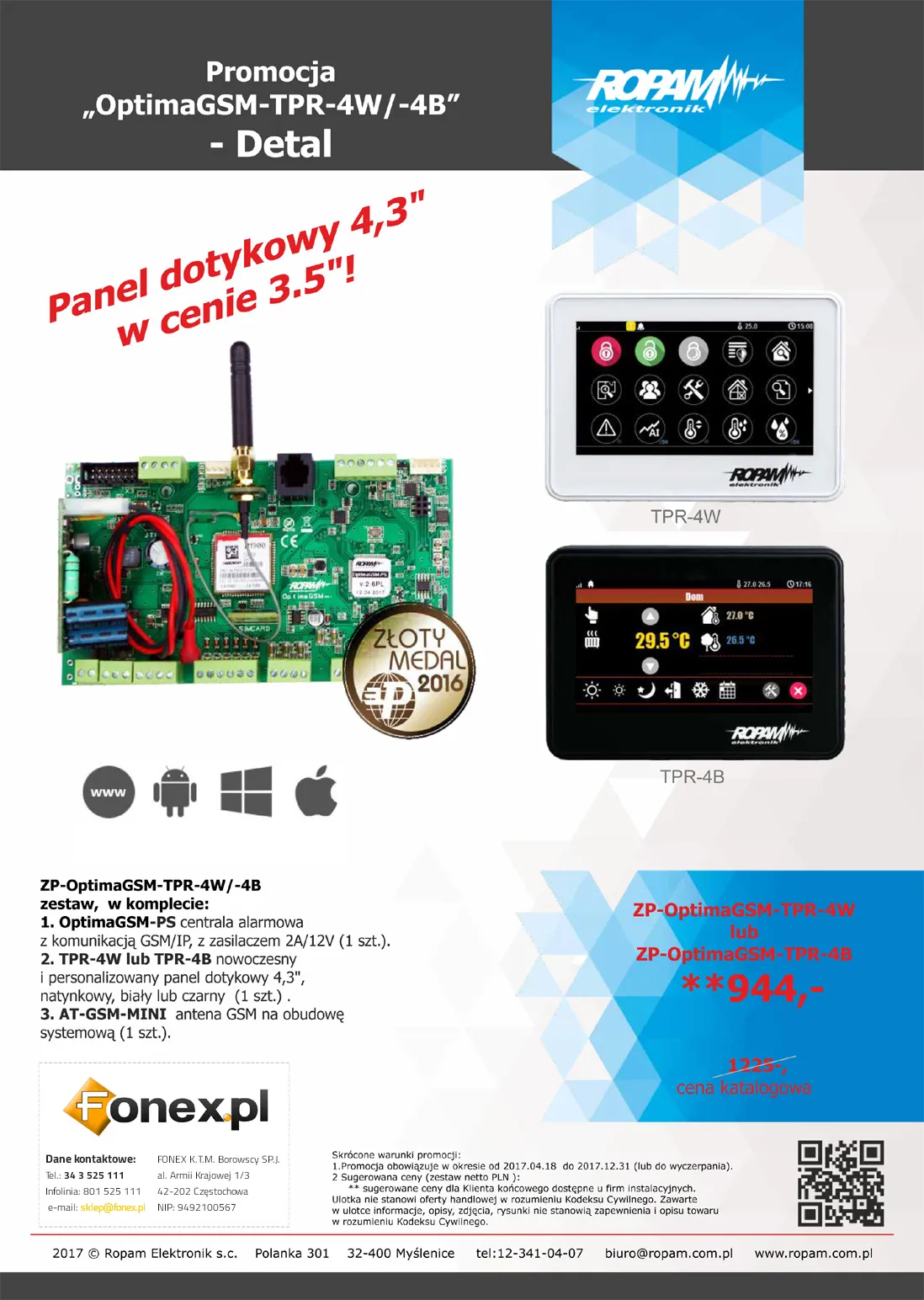 Promocja Ropam: ZP-OptimaGSM-TPR-4W, ZP-OptimaGSM-TPR-4B Promocja Ropam: ZP-OptimaGSM-TPR-4W, ZP-OptimaGSM-TPR-4B