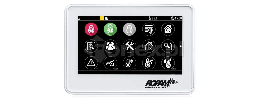 TPR-4W Panel dotykowy Ropam do central alarmowych serii OptimaGSM TPR-4W Panel dotykowy Ropam do central alarmowych serii OptimaGSM