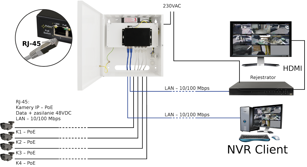 PULSAR Switch 6-portowy 6130