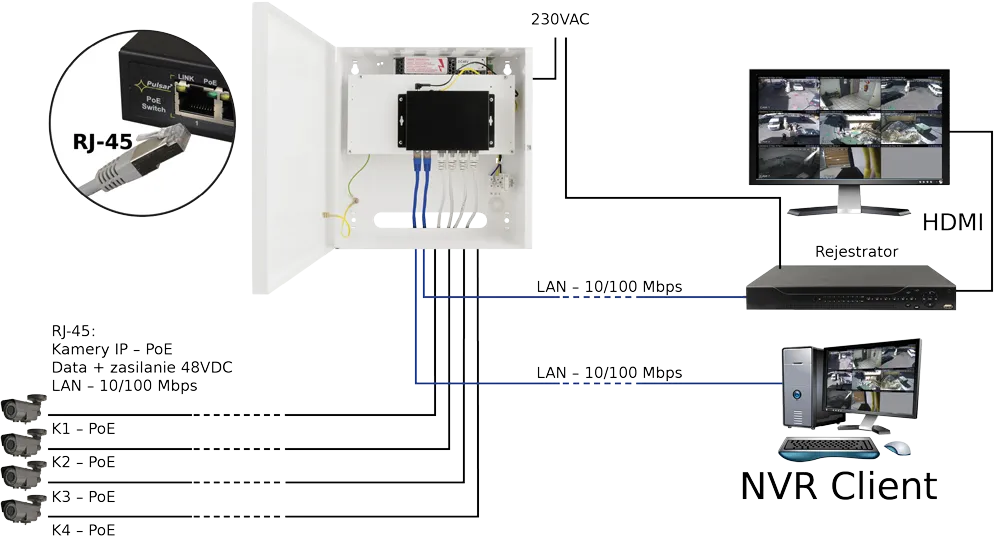 PULSAR Switch 6-portowy 6130
