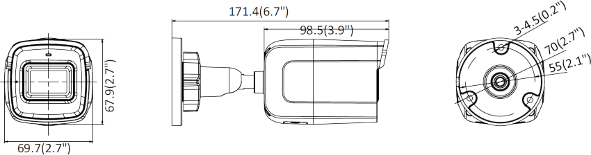 Wymiary kamery bezprzewodowej DS-2CD2021G1-IDW1 HIKVISION