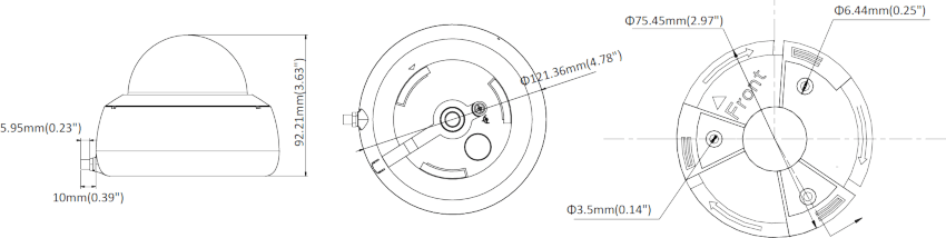 Wymiary kamery bezprzewodowej DS-2CD2141G1-IDW1 HIKVISION