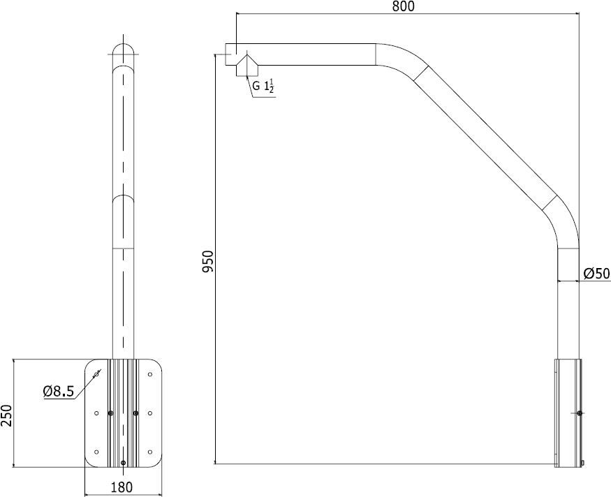 Wymiary uchwytu HIKVISION DS-1660ZJ